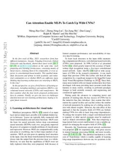 Can Attention Enable MLPs To Catch Up With CNNs?
