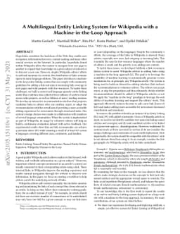 A Multilingual Entity Linking System for Wikipedia with a
  Machine-in-the-Loop Approach