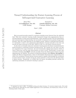 Toward Understanding the Feature Learning Process of Self-supervised
  Contrastive Learning