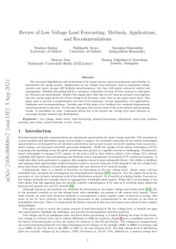 Review of Low Voltage Load Forecasting: Methods, Applications, and
  Recommendations