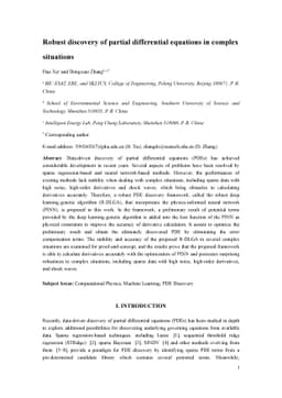 Robust discovery of partial differential equations in complex situations