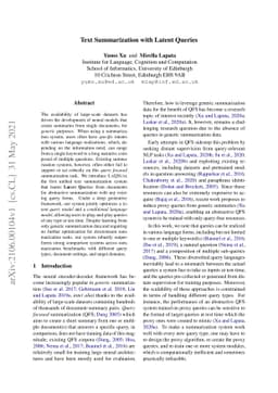 Text Summarization with Latent Queries