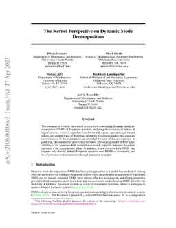 The kernel perspective on dynamic mode decomposition