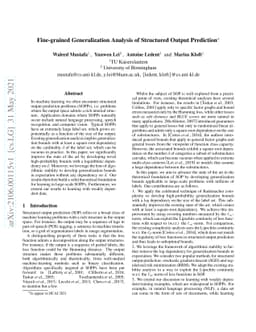 Fine-grained Generalization Analysis of Structured Output Prediction