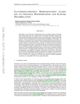 Clustering-friendly Representation Learning via Instance Discrimination
  and Feature Decorrelation
