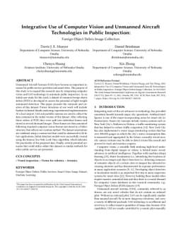 Integrative Use of Computer Vision and Unmanned Aircraft Technologies in
  Public Inspection: Foreign Object Debris Image Collection