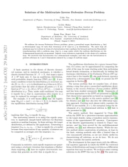 Solutions of the Multivariate Inverse Frobenius--Perron Problem