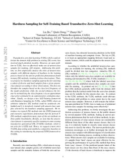 Hardness Sampling for Self-Training Based Transductive Zero-Shot
  Learning