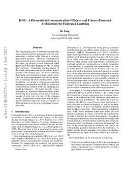 H-FL: A Hierarchical Communication-Efficient and Privacy-Protected
  Architecture for Federated Learning