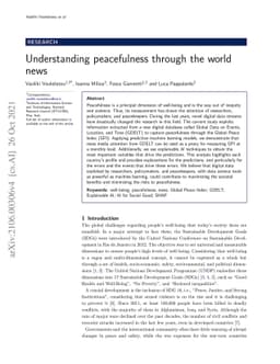 Understanding peacefulness through the world news