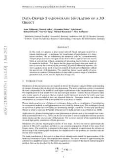 Data-Driven Shadowgraph Simulation of a 3D Object