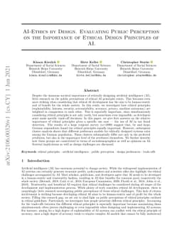 AI-Ethics by Design. Evaluating Public Perception on the Importance of
  Ethical Design Principles of AI