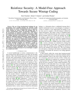 Reinforce Security: A Model-Free Approach Towards Secure Wiretap Coding