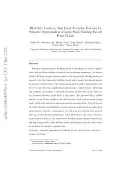 DLA-Net: Learning Dual Local Attention Features for Semantic
  Segmentation of Large-Scale Building Facade Point Clouds