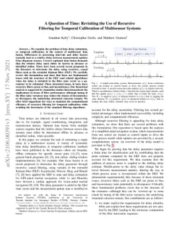 A Question of Time: Revisiting the Use of Recursive Filtering for
  Temporal Calibration of Multisensor Systems
