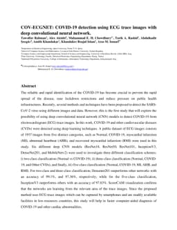 COV-ECGNET: COVID-19 detection using ECG trace images with deep
  convolutional neural network