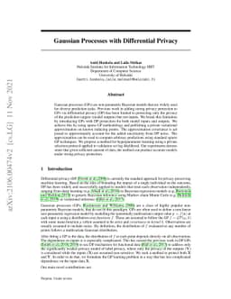 Gaussian Processes with Differential Privacy