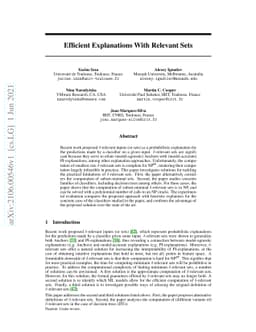 Efficient Explanations With Relevant Sets