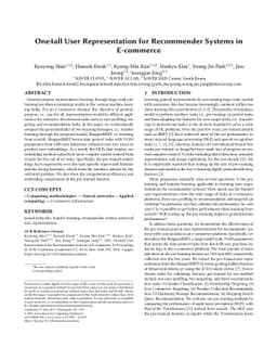 One4all User Representation for Recommender Systems in E-commerce