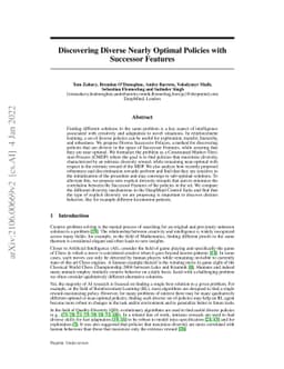 Discovering Diverse Nearly Optimal Policies with Successor Features