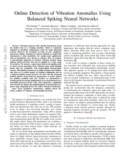Online Detection of Vibration Anomalies Using Balanced Spiking Neural
  Networks