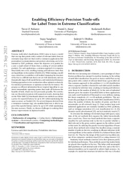 Enabling Efficiency-Precision Trade-offs for Label Trees in Extreme
  Classification