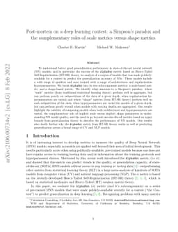 Post-mortem on a deep learning contest: a Simpson's paradox and the
  complementary roles of scale metrics versus shape metrics