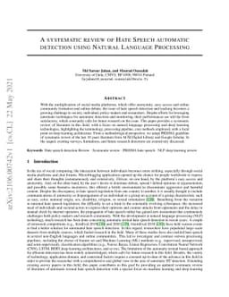 A systematic review of Hate Speech automatic detection using Natural
  Language Processing