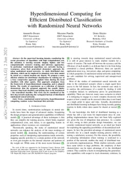 Hyperdimensional Computing for Efficient Distributed Classification with
  Randomized Neural Networks