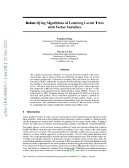 Robustifying Algorithms of Learning Latent Trees with Vector Variables