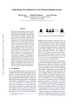 High-Quality Diversification for Task-Oriented Dialogue Systems