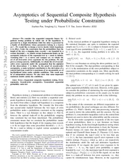 Asymptotics of Sequential Composite Hypothesis Testing under
  Probabilistic Constraints