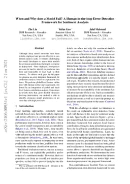 When and Why does a Model Fail? A Human-in-the-loop Error Detection
  Framework for Sentiment Analysis