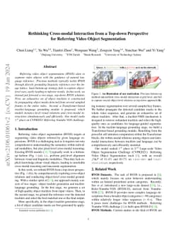 Rethinking Cross-modal Interaction from a Top-down Perspective for
  Referring Video Object Segmentation