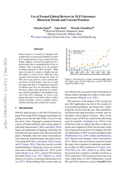 Use of Formal Ethical Reviews in NLP Literature: Historical Trends and
  Current Practices