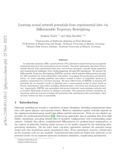 Learning neural network potentials from experimental data via
  Differentiable Trajectory Reweighting