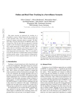 Online and Real-Time Tracking in a Surveillance Scenario