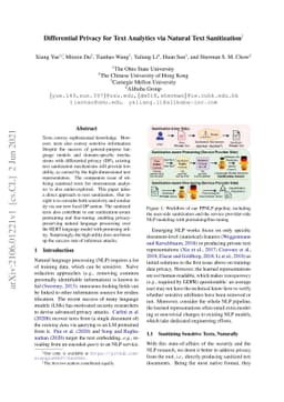 Differential Privacy for Text Analytics via Natural Text Sanitization