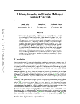 A Privacy-Preserving and Trustable Multi-agent Learning Framework
