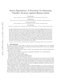 Survey Equivalence: A Procedure for Measuring Classifier Accuracy
  Against Human Labels