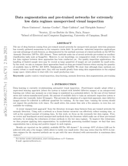 Data augmentation and pre-trained networks for extremely low data
  regimes unsupervised visual inspection