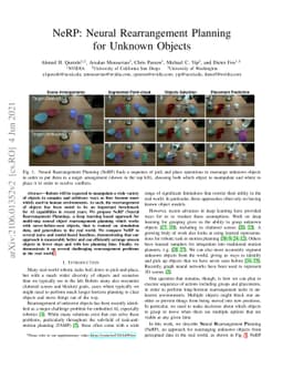 NeRP: Neural Rearrangement Planning for Unknown Objects