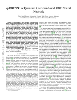 q-RBFNN:A Quantum Calculus-based RBF Neural Network