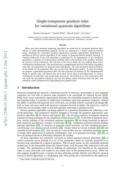 Single-component gradient rules for variational quantum algorithms