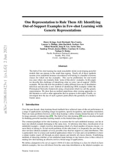 One Representation to Rule Them All: Identifying Out-of-Support Examples
  in Few-shot Learning with Generic Representations