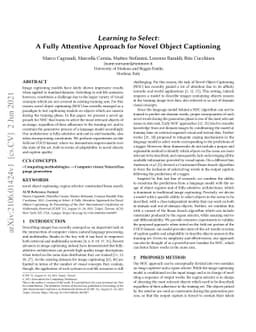 Learning to Select: A Fully Attentive Approach for Novel Object
  Captioning