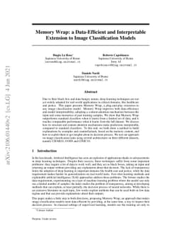 Memory Wrap: a Data-Efficient and Interpretable Extension to Image
  Classification Models