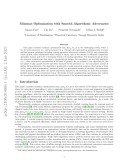 Minimax Optimization with Smooth Algorithmic Adversaries