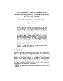IoT Solutions with Multi-Sensor Fusion and Signal-Image Encoding for
  Secure Data Transfer and Decision Making