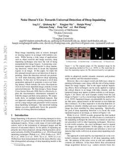 Noise Doesn't Lie: Towards Universal Detection of Deep Inpainting